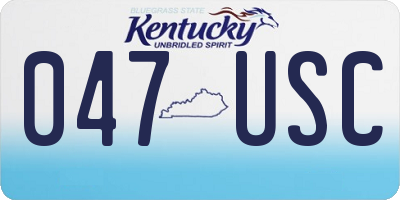 KY license plate 047USC