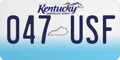 KY license plate 047USF