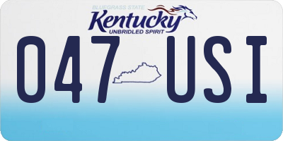 KY license plate 047USI
