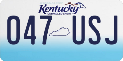 KY license plate 047USJ