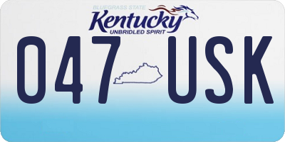 KY license plate 047USK