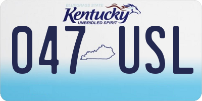 KY license plate 047USL