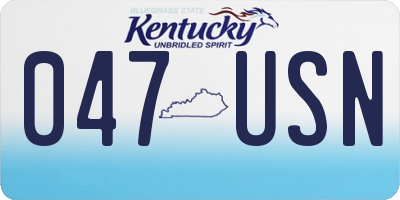 KY license plate 047USN