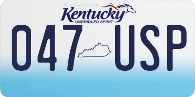 KY license plate 047USP