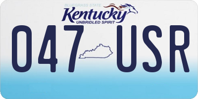 KY license plate 047USR