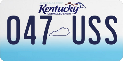 KY license plate 047USS