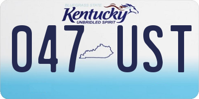 KY license plate 047UST