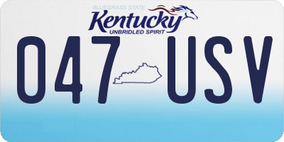 KY license plate 047USV