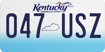 KY license plate 047USZ