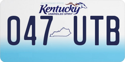KY license plate 047UTB