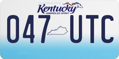 KY license plate 047UTC
