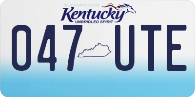 KY license plate 047UTE