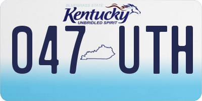KY license plate 047UTH