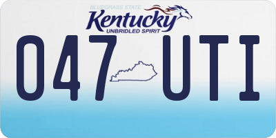 KY license plate 047UTI