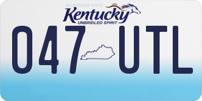 KY license plate 047UTL
