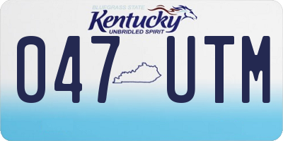 KY license plate 047UTM