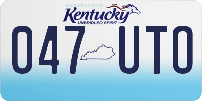 KY license plate 047UTO