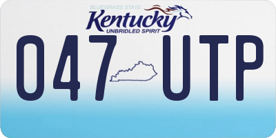 KY license plate 047UTP