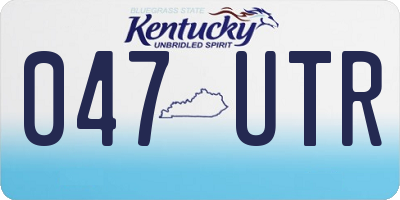 KY license plate 047UTR