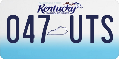 KY license plate 047UTS