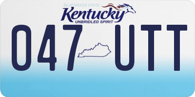 KY license plate 047UTT