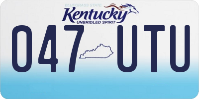 KY license plate 047UTU