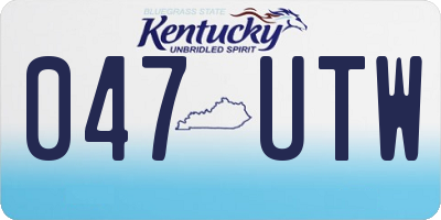 KY license plate 047UTW