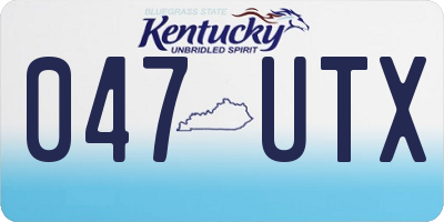KY license plate 047UTX