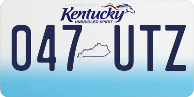 KY license plate 047UTZ