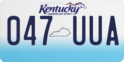 KY license plate 047UUA