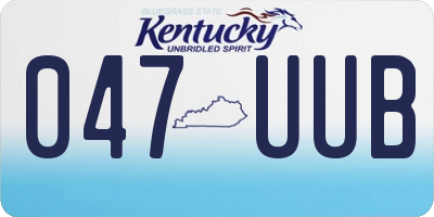 KY license plate 047UUB