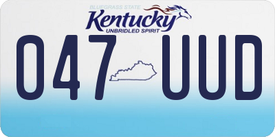 KY license plate 047UUD
