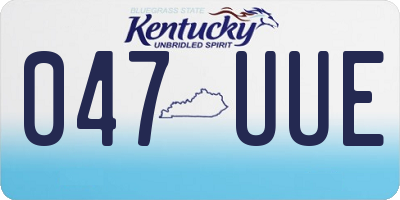 KY license plate 047UUE