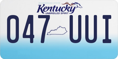 KY license plate 047UUI