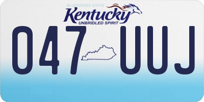 KY license plate 047UUJ