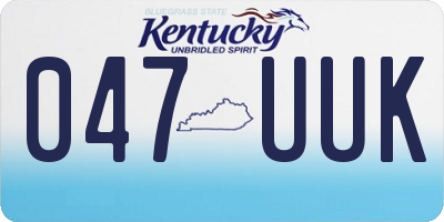 KY license plate 047UUK