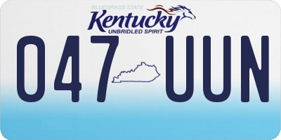 KY license plate 047UUN