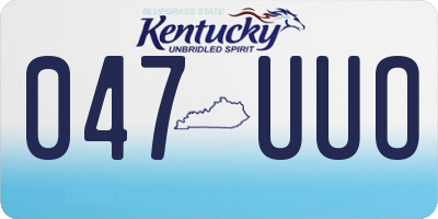 KY license plate 047UUO