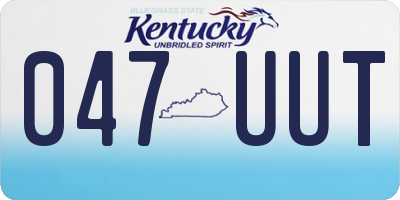 KY license plate 047UUT
