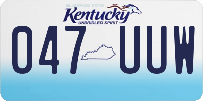 KY license plate 047UUW