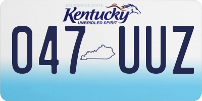 KY license plate 047UUZ