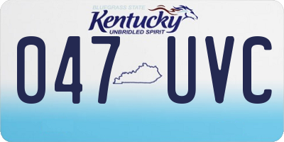 KY license plate 047UVC