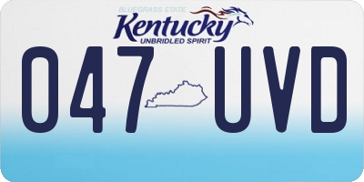 KY license plate 047UVD