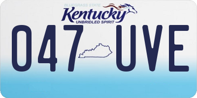 KY license plate 047UVE