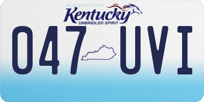 KY license plate 047UVI