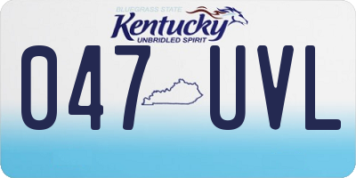 KY license plate 047UVL