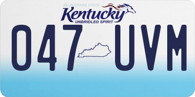 KY license plate 047UVM