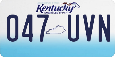 KY license plate 047UVN