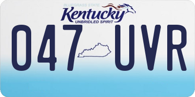 KY license plate 047UVR