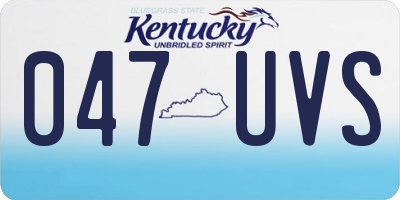 KY license plate 047UVS